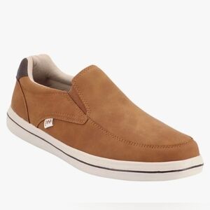 New Izod Barlow Men’s Memory Foam Shoes Brown Slip on